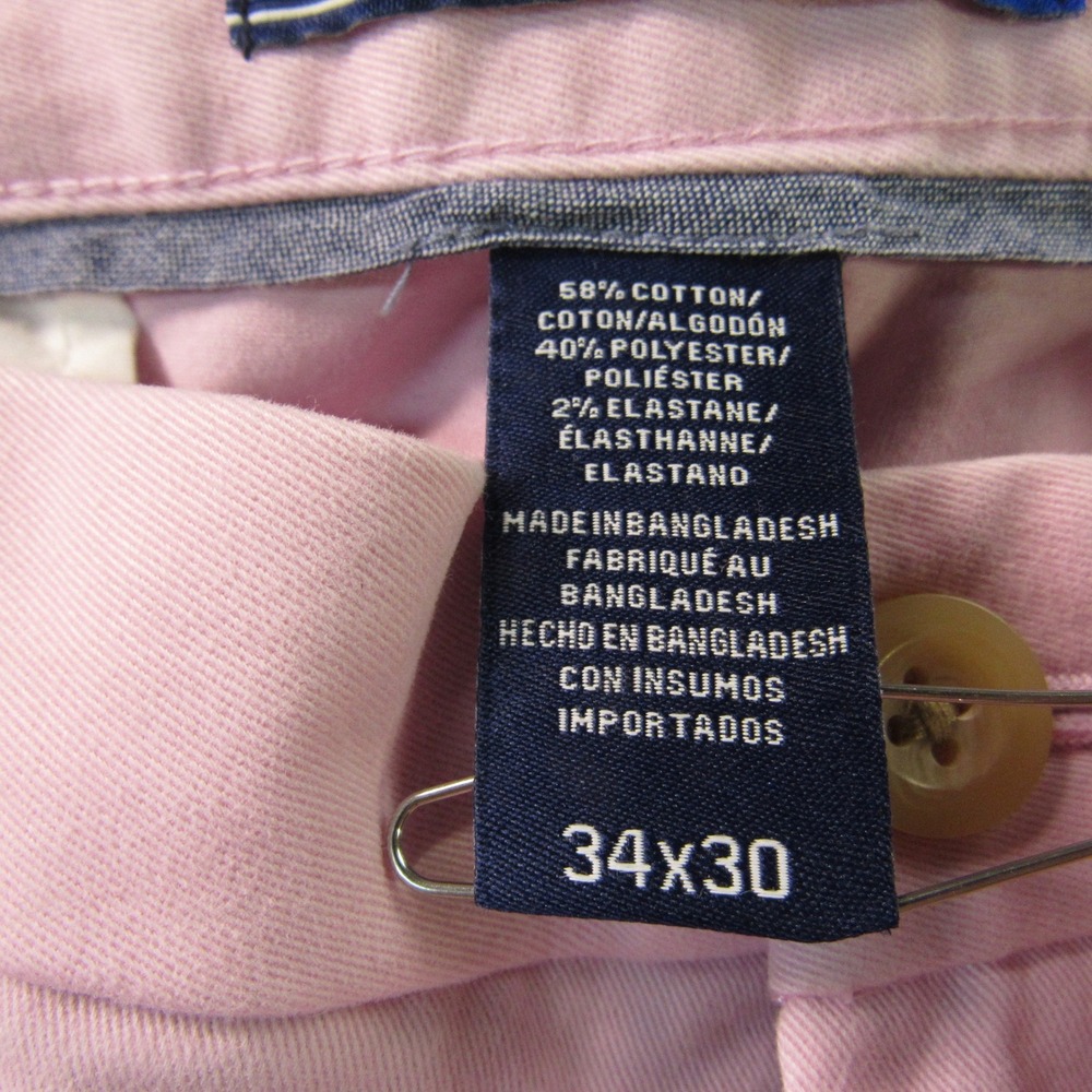 Mens Izod Chino Pants Mens 34x30 Pink Green Pastel Straight Leg Lot of 2 Summer - Picture 7 of 13